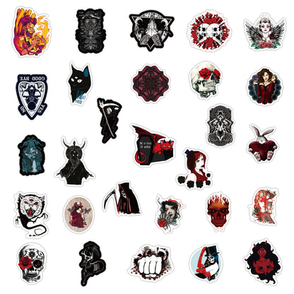 100 Gothic Demons, Symbols, and Spells Waterproof Guitar Stickers