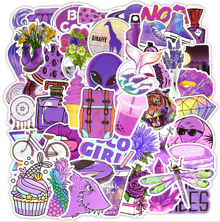 50 Purple VSCO Guitar Stickers