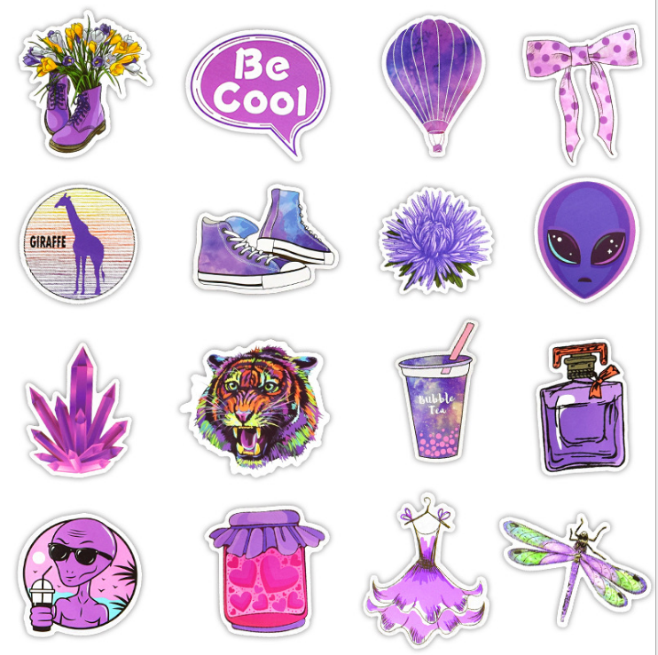 50 Purple VSCO Guitar Stickers