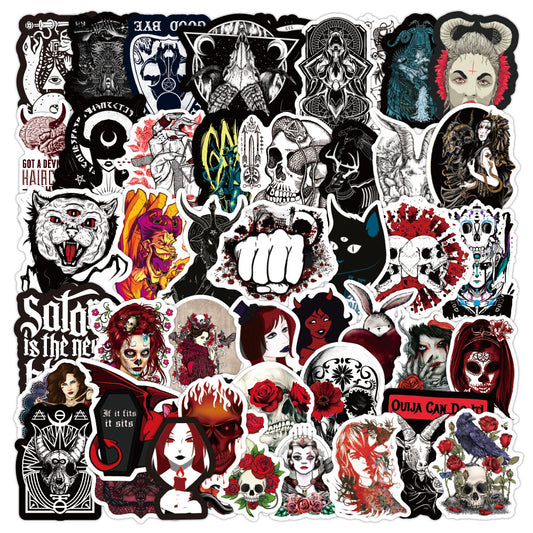 100 Gothic Demons, Symbols, and Spells Waterproof Guitar Stickers