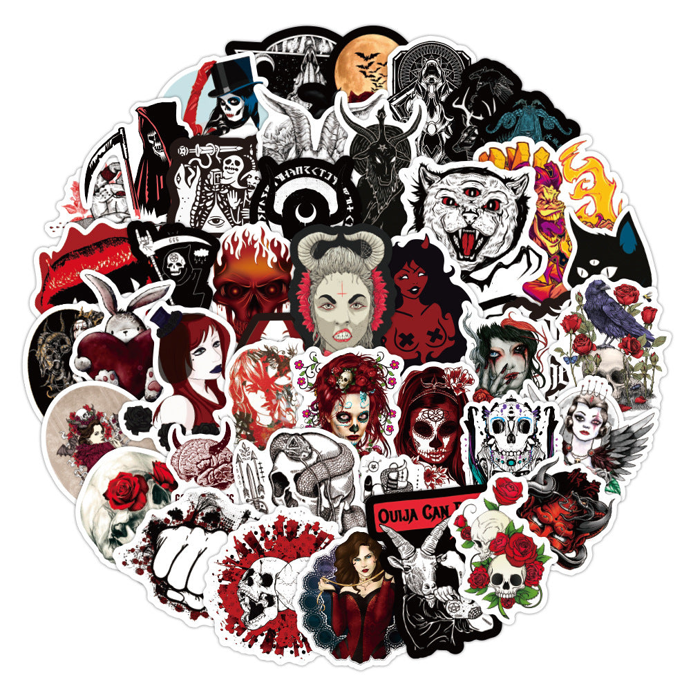 100 Gothic Demons, Symbols, and Spells Waterproof Guitar Stickers