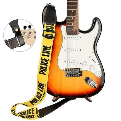 Police Tape - Yellow “Do Not Cross” Nylon Electric Guitar Strap