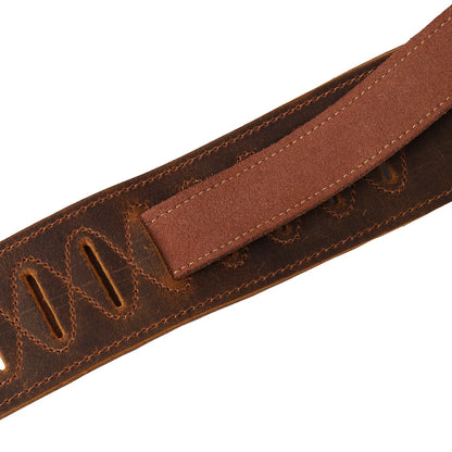 Soldier Top Grain Leather, Cowhide Padded Guitar Strap- For Electric and Acoustic Guitar