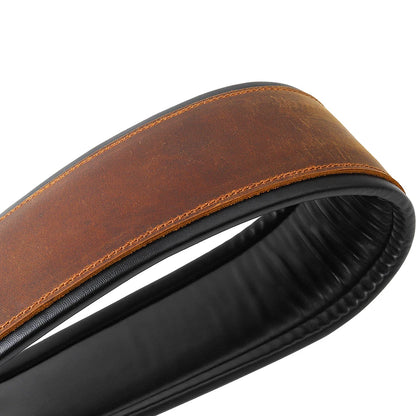 Soldier Top Grain Leather, Cowhide Padded Guitar Strap- For Electric and Acoustic Guitar