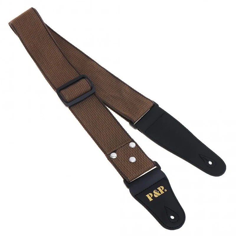 Adjustable Pure Cotton Guitar Strap for Acoustic Or Electric Guitar (Brown/Green/Black)