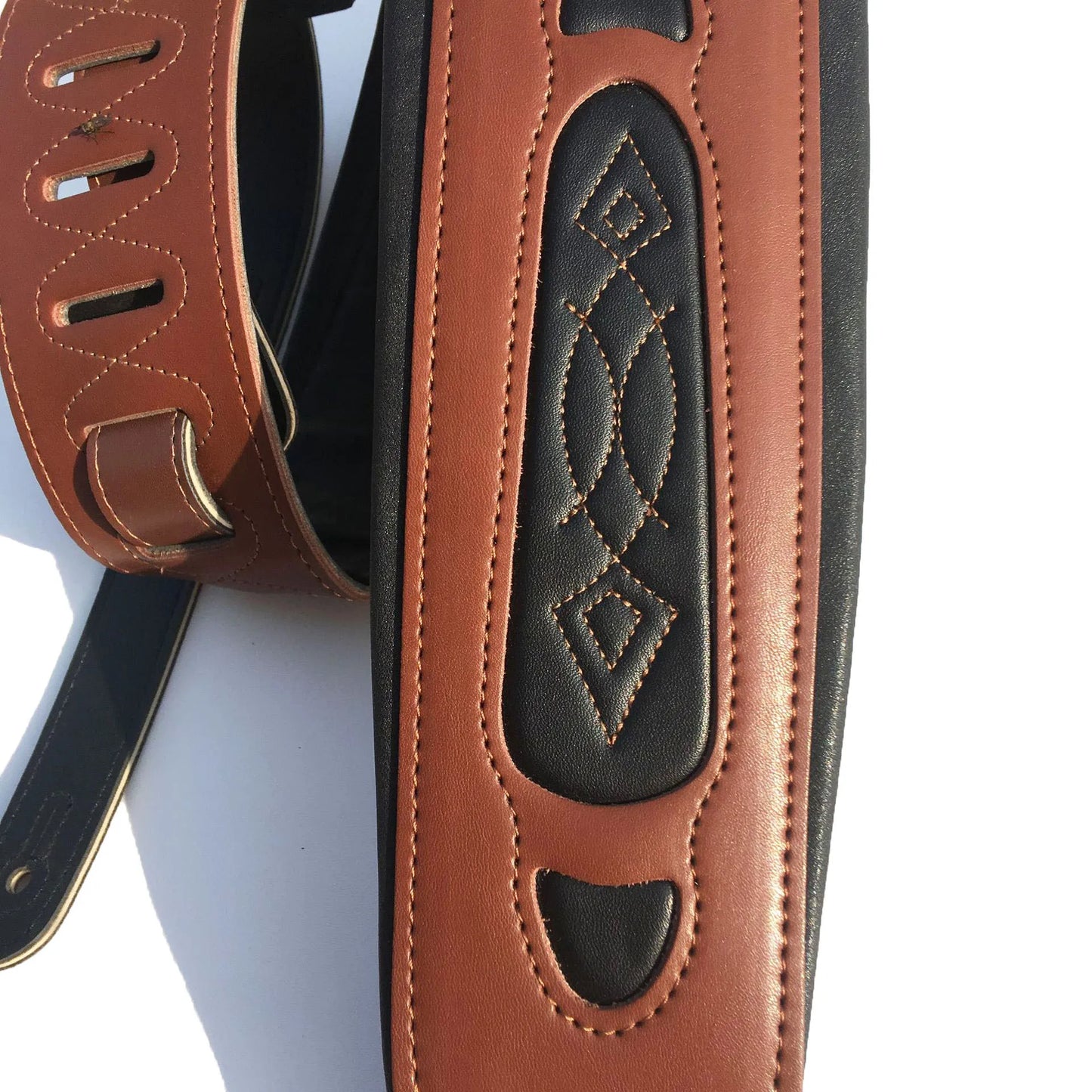 Adjustable Leather Guitar Strap-Extra Soft Shoulder Strap for Electric and Acoustic Guitars