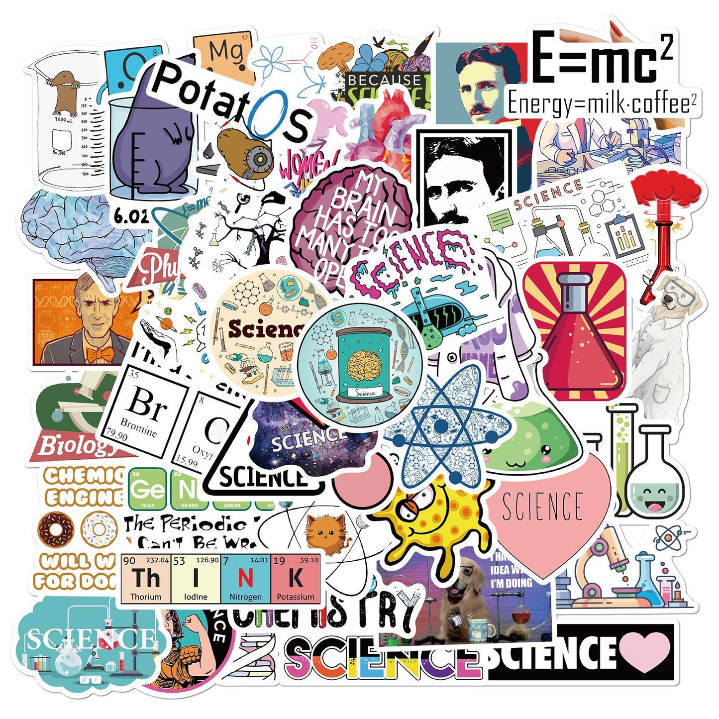 50 Science Lab Stickers Waterproof