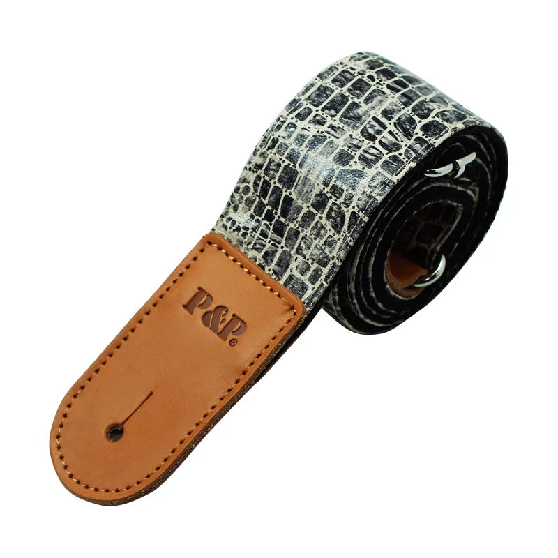 Wild Snake Guitar Straps, PU Leather, Crocodile Pattern, Foreign Trade, Hot