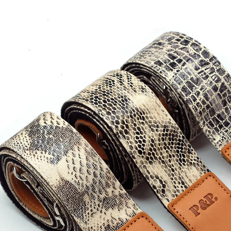 Wild Snake Guitar Straps, PU Leather, Crocodile Pattern, Foreign Trade, Hot